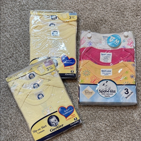 Gerber Other - Gerber Baby Bodysuits - Yellow, Pink, and White
